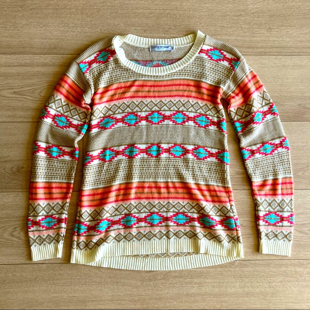 3/$20 Southwest Aztec Lightweight Tribal Sweater